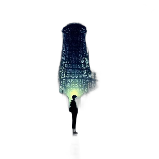 bottle, jacket, dress, umbrella, concept art, cyberpunk, pixel art, 3d render transparent PNG cut-out