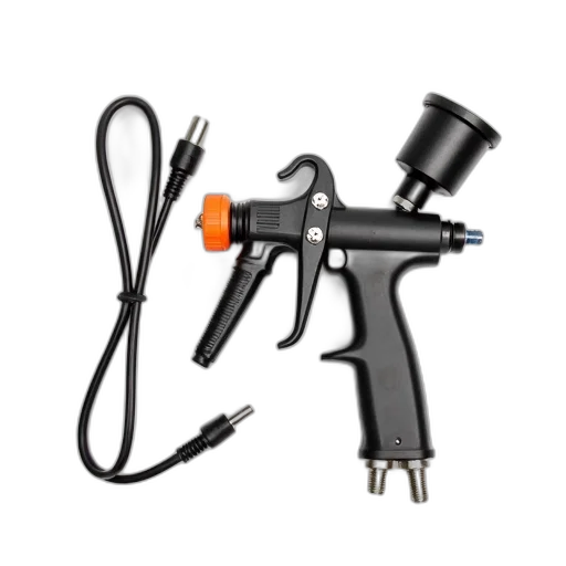 weapon, staff, collection, spray, gun, parts, displayed, white transparent PNG cut-out