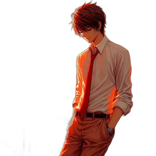 staff, concept art, photorealistic, anime, comic book art, neon lights, red, golden transparent PNG cut-out