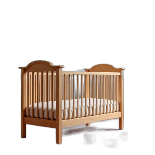 furniture, weapon, 3d render, photorealistic, wooden, crib, curved, top transparent PNG cut-out
