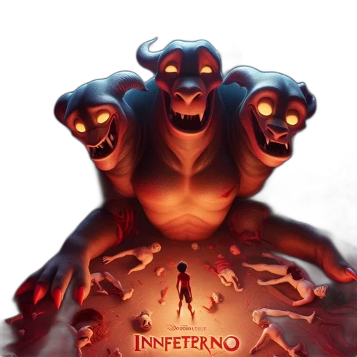 concept art, fantasy art, comic book art, fire, poster, promotes, innfetero, film transparent PNG cut-out