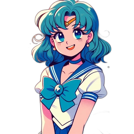 dress, staff, anime, vaporwave, pixel art, cartoon, blue, pastel transparent PNG cut-out