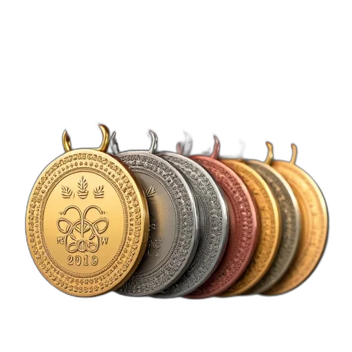 jewelry, crown, several, medals transparent PNG cut-out