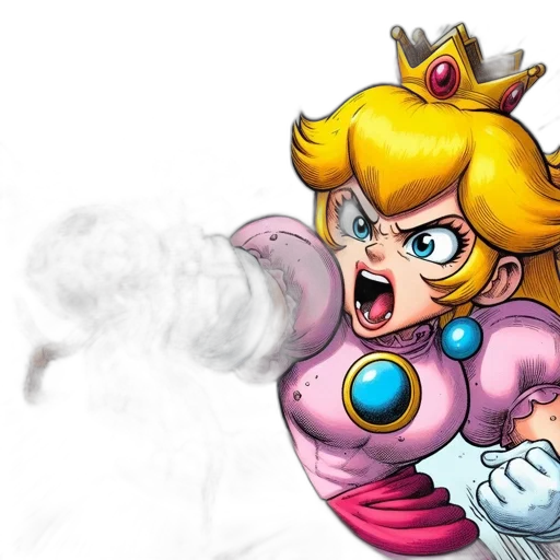 crown, concept art, 3d render, fantasy art, pixel art, princess, character, pink transparent PNG cut-out