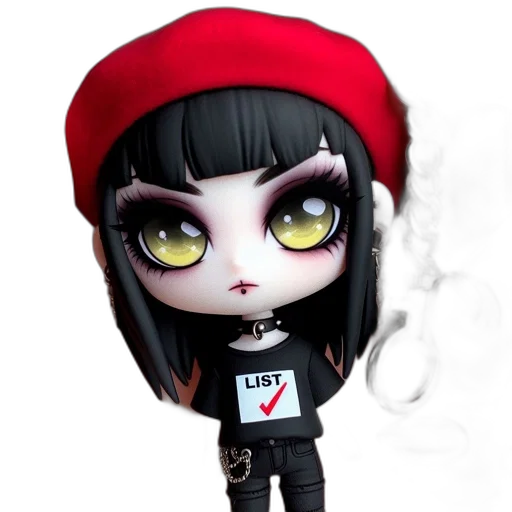 cartoon, concept art, fantasy art, 3d render, red, intricate, doll, expressive transparent PNG cut-out