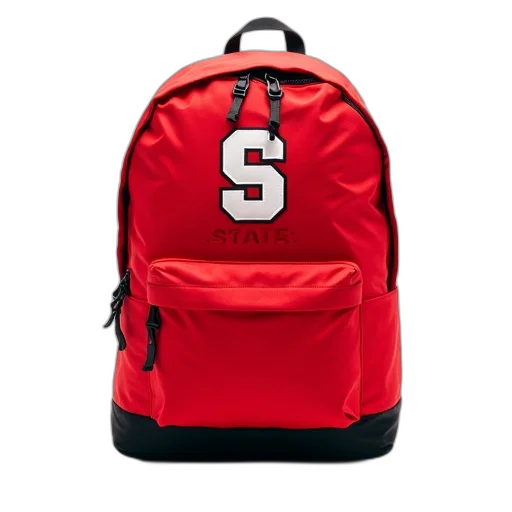 jacket, 3d render, red, backpack, zipper, closure, logo, front transparent PNG cut-out