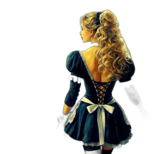 dress, mask, oil painting, fantasy art, photorealistic, watercolor, dark, monochrome transparent PNG cut-out