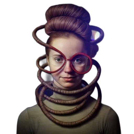hair, mask, staff, face, 3d render, concept art, cyberpunk, photorealistic transparent PNG cut-out