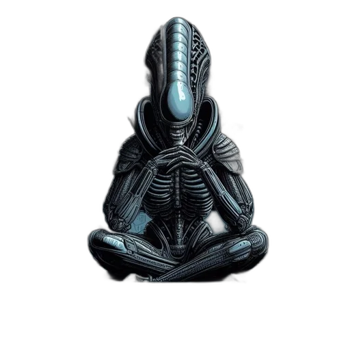 creature, robot, mask, concept art, 3d render, pixel art, outer space, alien transparent PNG cut-out