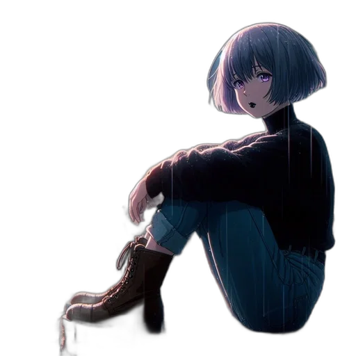 shoes, jacket, creature, dress, watercolor, concept art, anime, pixel art transparent PNG cut-out