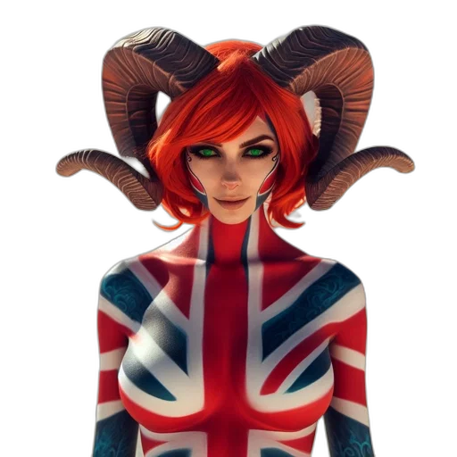 concept art, fantasy art, comic book art, 3d render, female, figure, red, hair transparent PNG cut-out