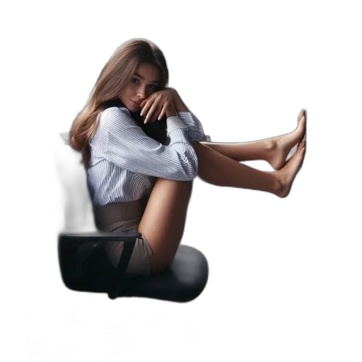 furniture, shoes, hair, dress, photorealistic, 3d render, concept art, office transparent PNG cut-out