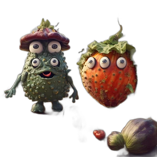 food, creature, mask, crown, concept art, 3d render, photorealistic, fantasy art transparent PNG cut-out