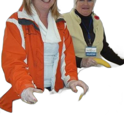 staff, jacket, umbrella, mask, outer space, two, women, wearing transparent PNG cut-out