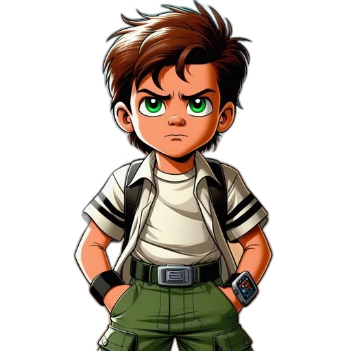 staff, pixel art, cartoon, concept art, comic book art, earth tones, animated, boy transparent PNG cut-out