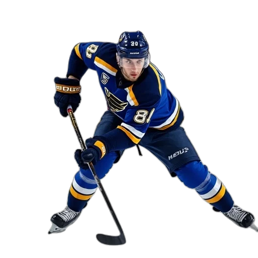 player, louis, blues, playing, ice, puck transparent PNG cut-out