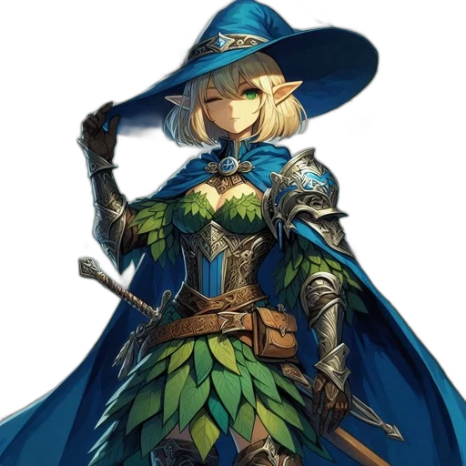 staff, sword, hat, weapon, fantasy art, concept art, pixel art, comic book art transparent PNG cut-out
