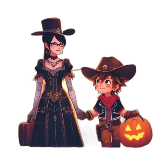 concept art, pixel art, fantasy art, cartoon, dark, two, animated, characters transparent PNG cut-out