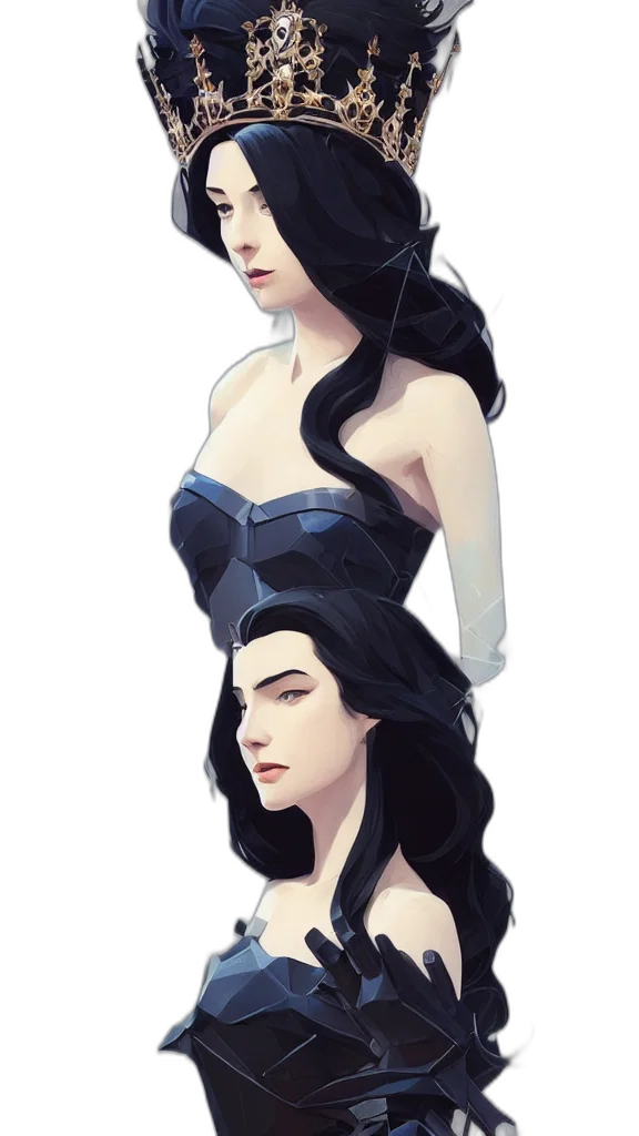 dress, crown, face, jewelry, fantasy art, concept art, pixel art, comic book art transparent PNG cut-out