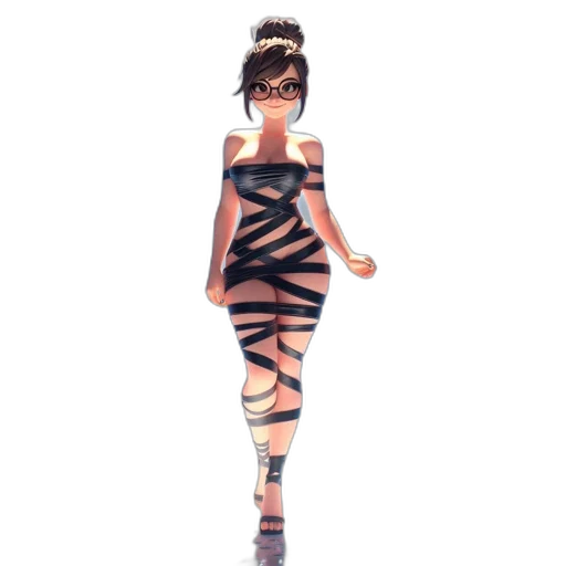 dress, creature, 3d render, concept art, fantasy art, pixel art, monochrome, dark transparent PNG cut-out