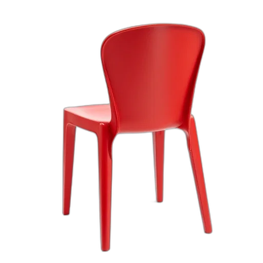 furniture, staff, 3d render, photorealistic, concept art, red, plastic, chair transparent PNG cut-out