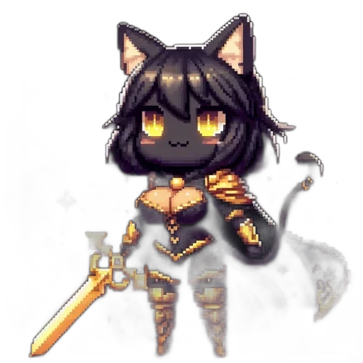 staff, weapon, sword, pixel art, fantasy art, concept art, anime, monochrome transparent PNG cut-out