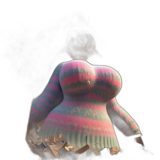 dress, jacket, robot, creature, concept art, 3d render, vaporwave, fantasy art transparent PNG cut-out