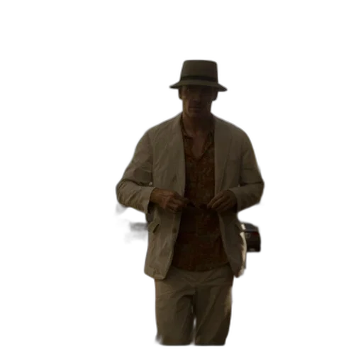 hat, jacket, staff, umbrella, 3d render, concept art, photorealistic, pixel art transparent PNG cut-out