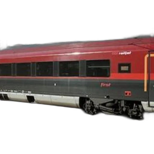 3d render, concept art, photorealistic, modern, red, gray, train, car transparent PNG cut-out