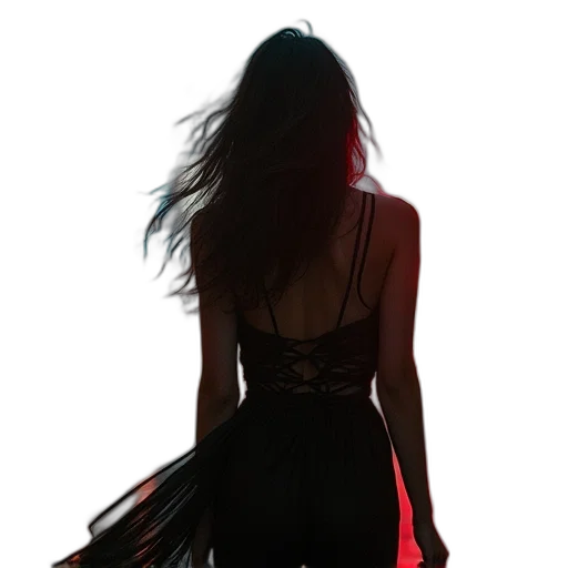 dress, jacket, jewelry, hair transparent PNG cut-out