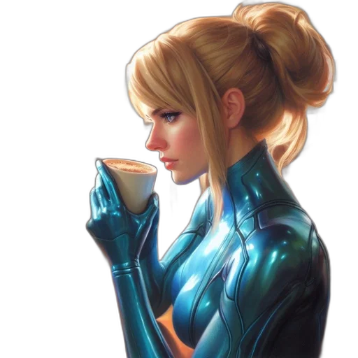 robot, comic book art, concept art, fantasy art, photorealistic, blue, attractive, woman transparent PNG cut-out