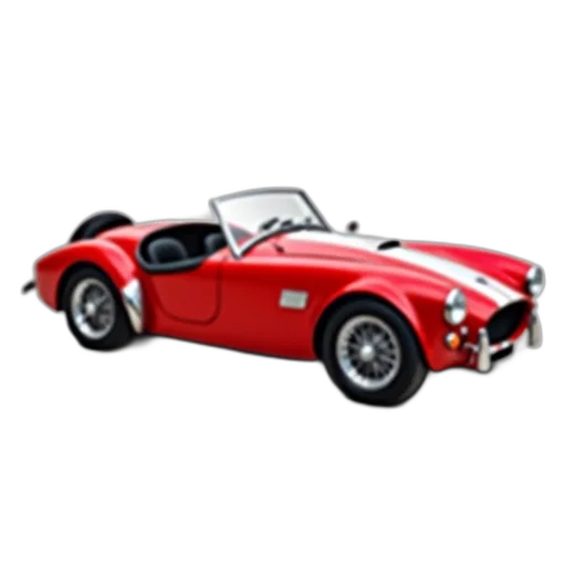 car, 3d render, photorealistic, red, vintage, convertible, sports, white transparent PNG cut-out