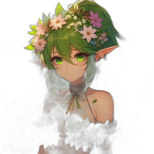 crown, flower, mask, staff, fantasy art, watercolor, pixel art, anime transparent PNG cut-out