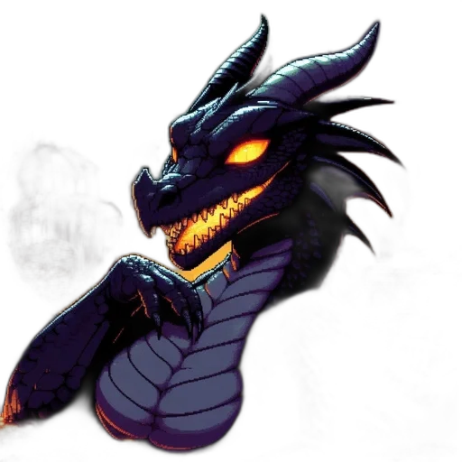 dragon, staff, mask, fantasy art, concept art, pixel art, 3d render, dark transparent PNG cut-out