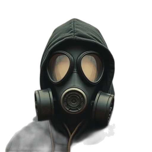 mask, jacket, face, weapon transparent PNG cut-out