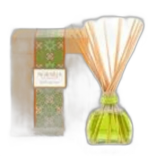 vibrant, orange, box, green, patterns, glass, bottle, filled transparent PNG cut-out