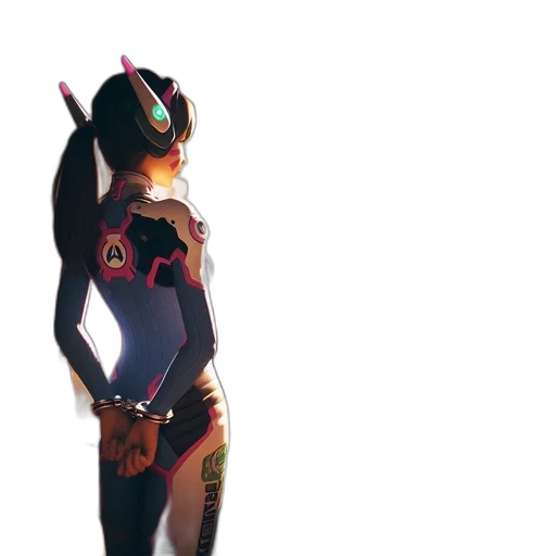 robot, weapon, mask, staff, cyberpunk, concept art, 3d render, anime transparent PNG cut-out