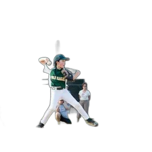 3d render, baseball, player, green, uniform, pitching, ball, field transparent PNG cut-out