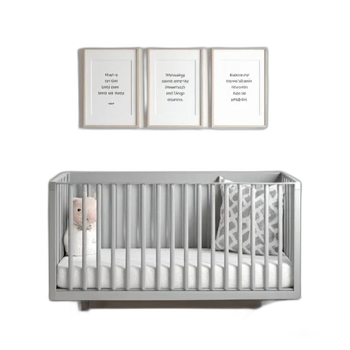 furniture, monochrome, earth tones, modern, baby, crib, white, gray transparent PNG cut-out