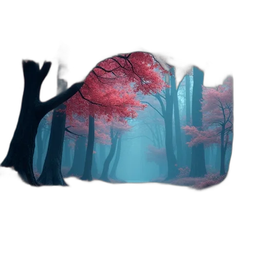 tree, creature, umbrella, mask, concept art, fantasy art, 3d render, watercolor transparent PNG cut-out