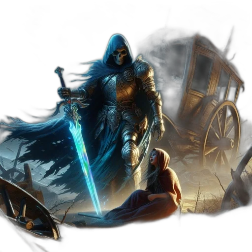 sword, weapon, fantasy art, concept art, comic book art, pixel art, blue, bleak transparent PNG cut-out
