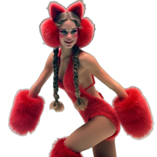 staff, creature, concept art, 3d render, fantasy art, pixel art, red, woman transparent PNG cut-out
