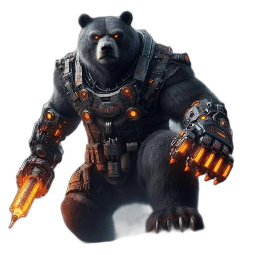 animal, weapon, creature, robot, concept art, 3d render, fantasy art, photorealistic transparent PNG cut-out