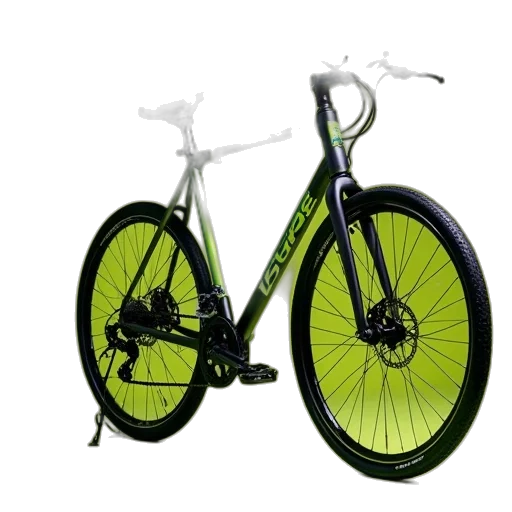 3d render, photorealistic, green, bikes, lime, black, trimp transparent PNG cut-out
