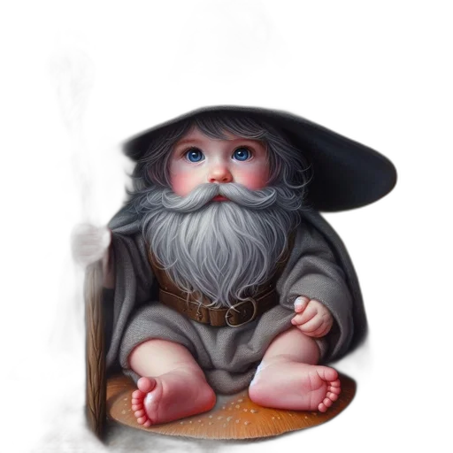 staff, face, hat, dragon, fantasy art, photorealistic, oil painting, concept art transparent PNG cut-out