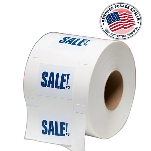 large, roll, white, toilet, paper, displayed, sale, sign transparent PNG cut-out