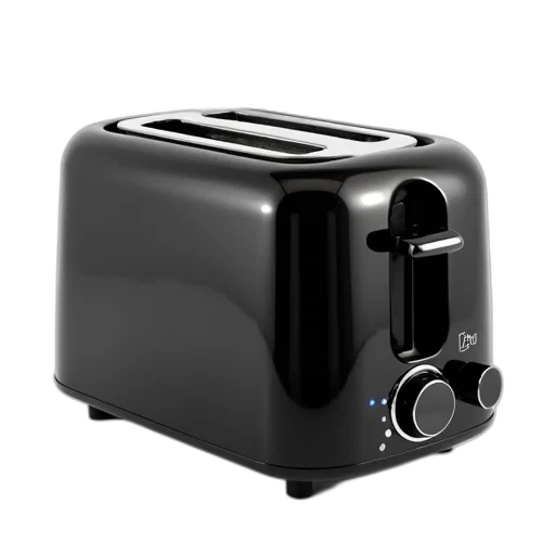 robot, 3d render, black, modern, toaster, sleek, design, digital transparent PNG cut-out