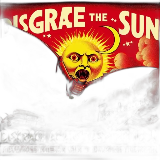 fire, sunset, poster, features, fiery, sun, human, face transparent PNG cut-out