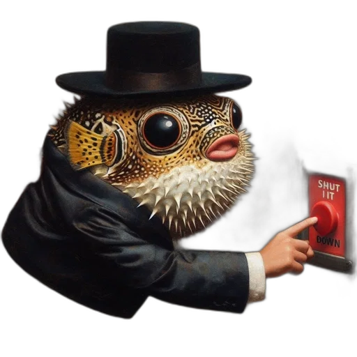 hat, mask, animal, creature, concept art, photorealistic, 3d render, anthropomorphic transparent PNG cut-out