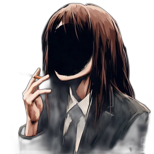 mask, face, jacket, hair, anime, photorealistic, concept art, cartoon transparent PNG cut-out